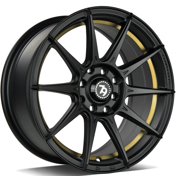 79Wheels SCF-F Black Gold 15 inch wheels