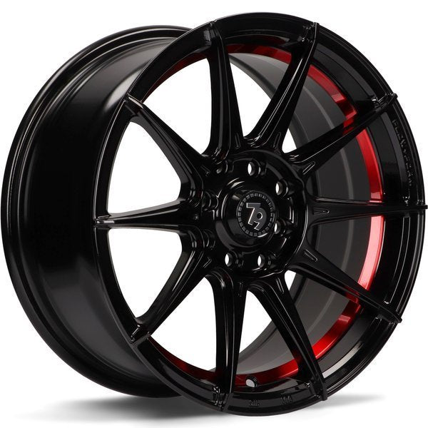 79Wheels SCF-F Black Red 15 inch wheels