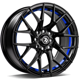 79Wheels SCF-G Black Blue 15 inch wheels