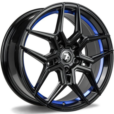 79Wheels SV-B Black Blue Barrel 18 inch wheels