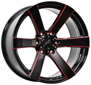 DIRT A.T wheels D91 Gloss Black Red Milling