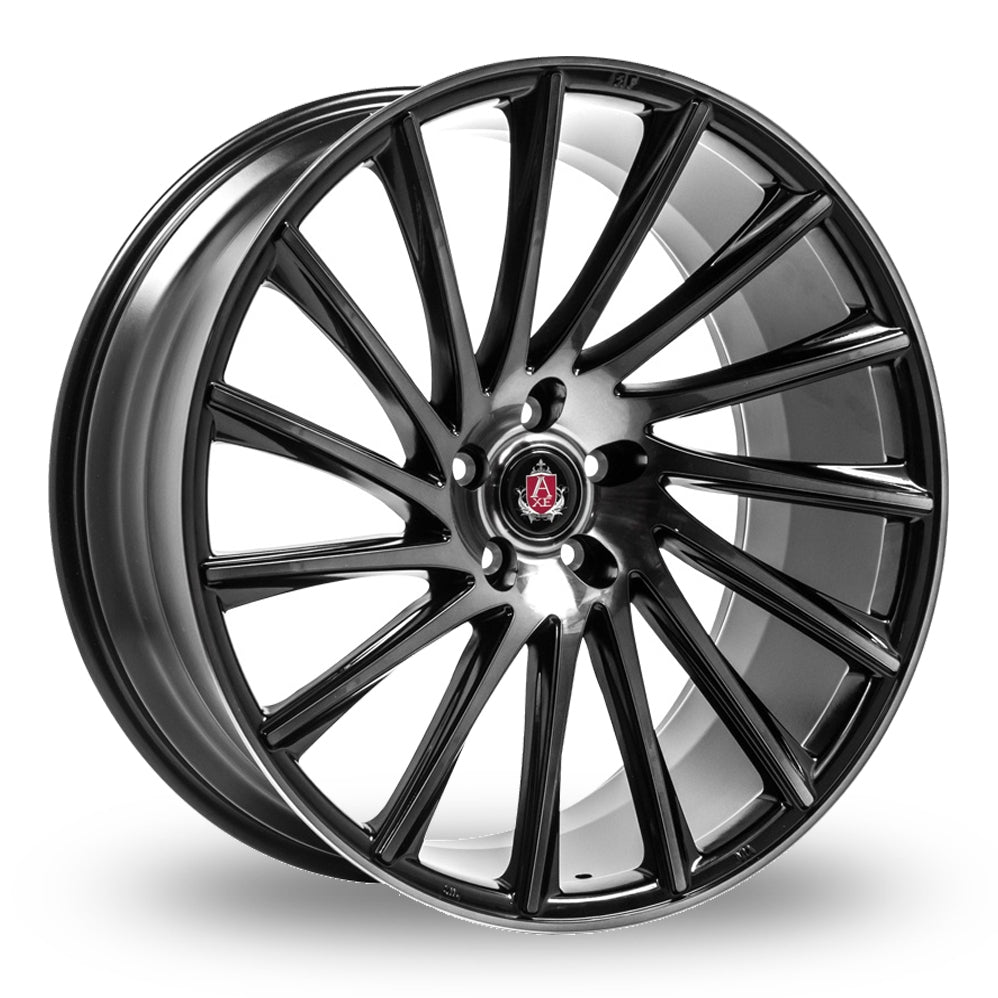 Axe EX32 Black Polished Tinted Wider Rear 9x22 (Front) & 10.5x22 (Rear) Set of 4 alloy wheels - Premier Wheels UK Online
