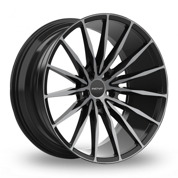 Inovit Torque Black Polished Wider Rear 8.5x19 (Front) & 9.5x19 (Rear) Set of 4 alloy wheels - Premier Wheels UK Online