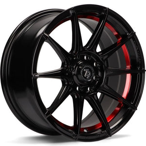 79Wheels SCF-F 15 inch Gloss Black Red Barrel