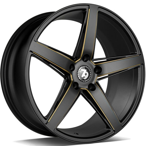 79Wheels SV-N 18 inch Matt Black Gold Mill