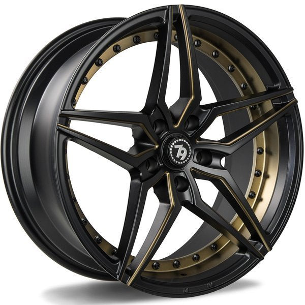 79Wheels SV-AR 20 inch Matt Black Gold Mill