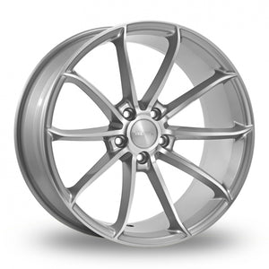 VEEMANN V-FS18 Silver Polished Wider Rear 8.5x19 (Front) & 9.5x19 (Rear) Set of 4 alloy wheels
