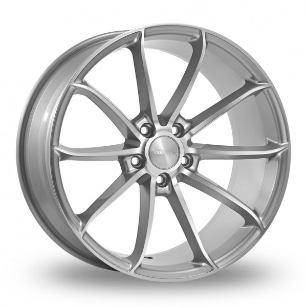 VEEMANN V-FS18 Silver Polished Wider Rear 8.5x19 (Front) & 9.5x19 (Rear) Set of 4 alloy wheels