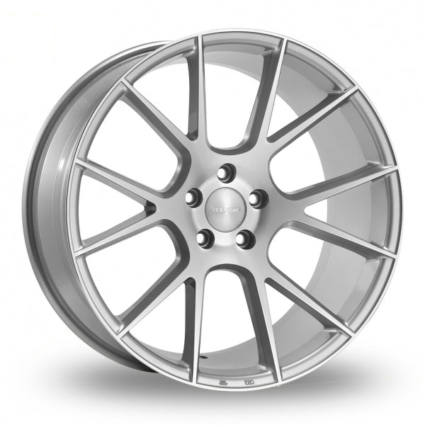 VEEMANN V-FS23 Silver Polished Wider Rear 8.5x19 (Front) & 9.5x19 (Rear) Set of 4 alloy wheels