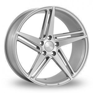 VEEMANN V-FS31 Silver Polished Face Wider Rear 8x18 (Front) & 9x18 (Rear) Set of 4 alloy wheels