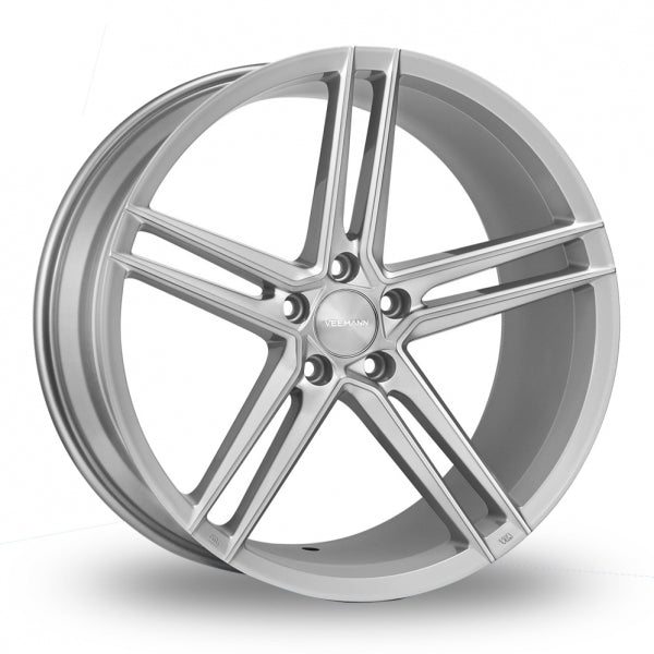 VEEMANN V-FS33 Silver Polished Face Wider Rear 8.5x20 (Front) & 10x20 (Rear) Set of 4 alloy wheels