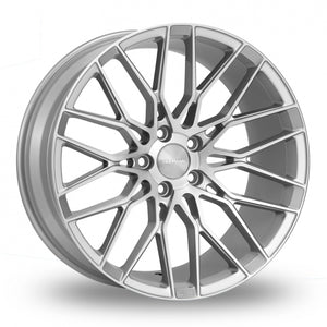 VEEMANN V-FS34 Silver Polished Face Wider Rear 8.5x19 (Front) & 9.5x19 (Rear) Set of 4 alloy wheels