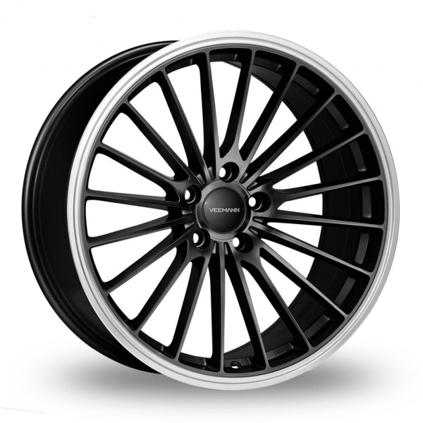 VEEMANN V-FS36 Black Polished Lip Wider Rear 8.5x20 (Front) & 10x20 (Rear) Set of 4 alloy wheels