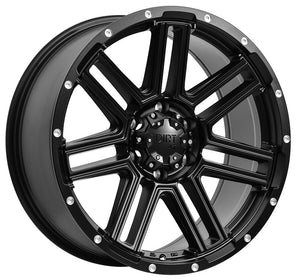 DIRT A.T wheels D17 Matt Black Milled Rivets