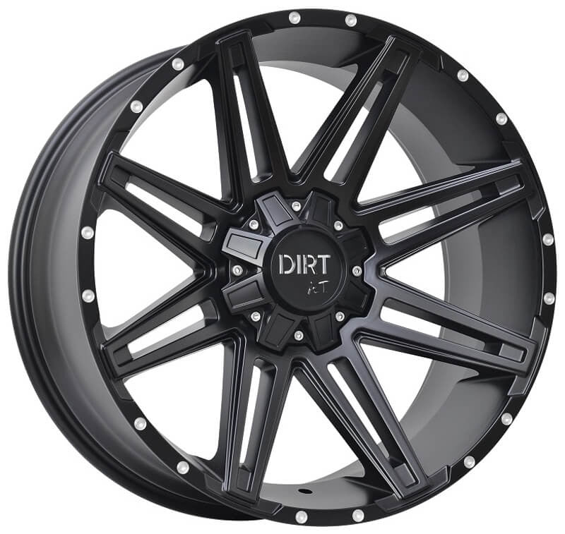 DIRT A.T wheels D88 Matt Black Milled Rivets